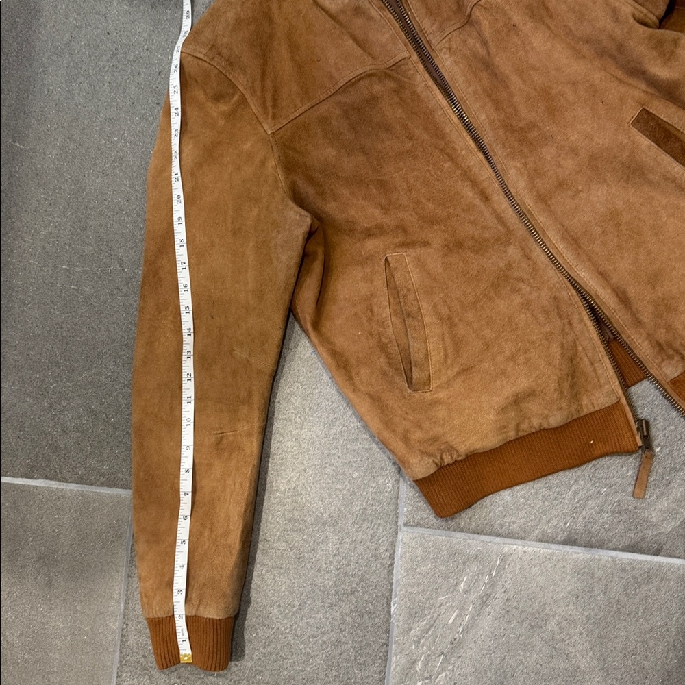 Rogue State Tan Suede Bomber Jacket (Size L) - Picture 7 of 13
